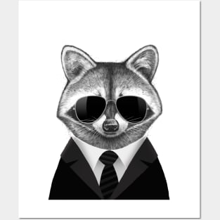 Raccoon in black Posters and Art